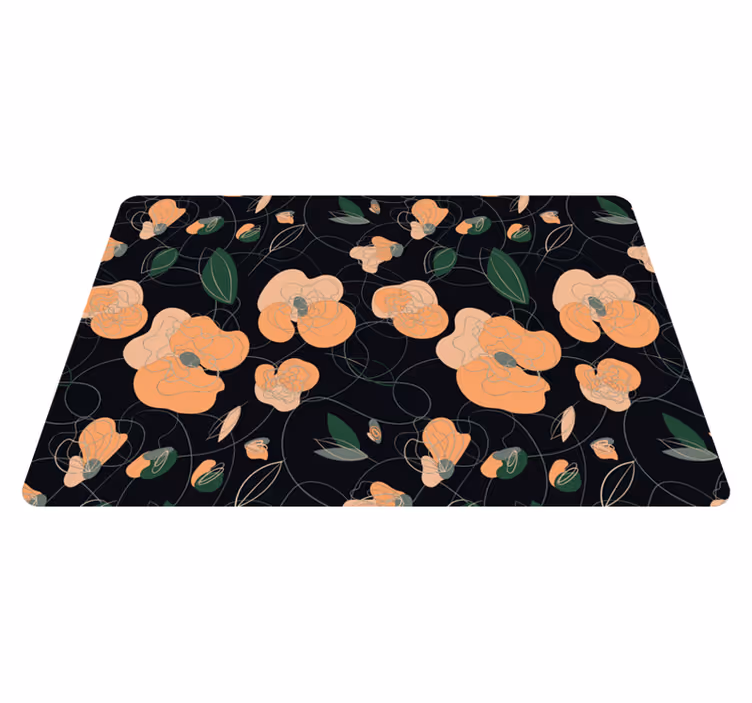 Vinyl teppich blumen kräftiges blumen und tiermuster - TenStickers