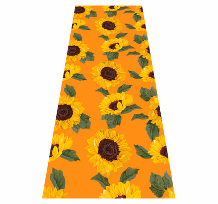 Vinyl teppich blumen in orange sonnenblume - TenStickers