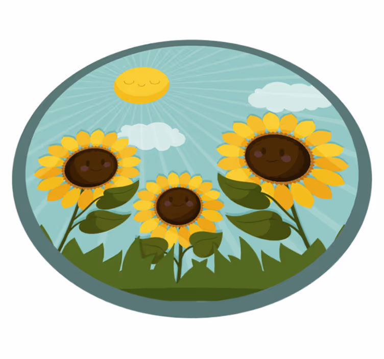 Vinyl teppich blumen blumen in der sonne - TenStickers