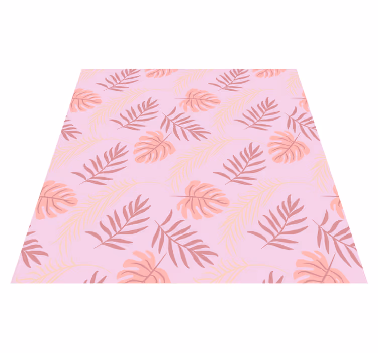 Vinyl teppich blumen im pinken tropenblatt design - TenStickers
