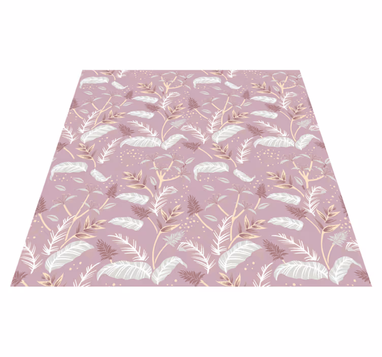 Vinyl teppich blumen im vintage design mit blättern - TenStickers