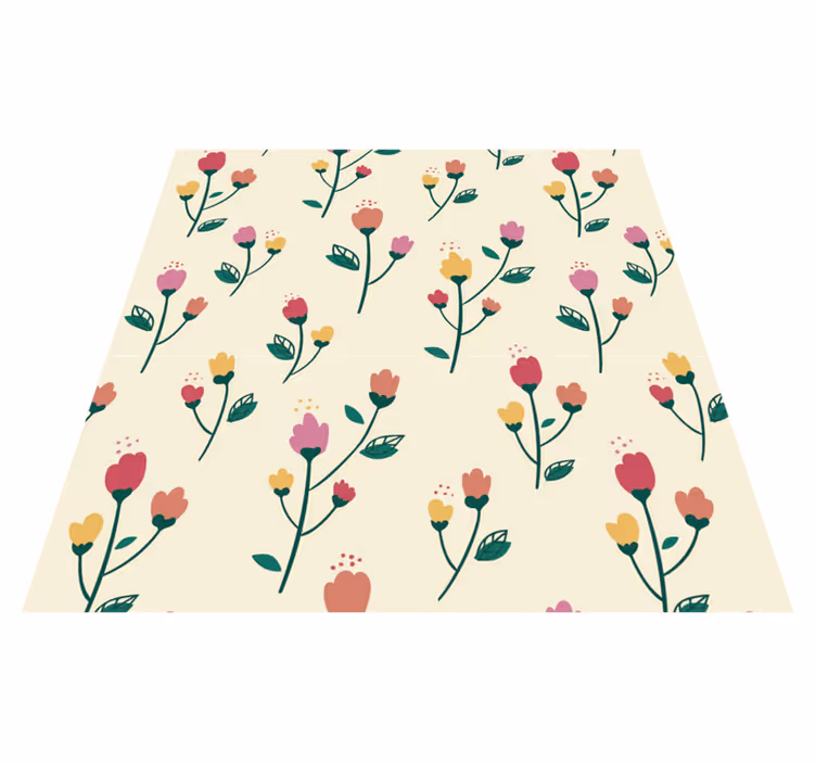 Vinyl teppich blumen mohnblumen malerei - TenStickers