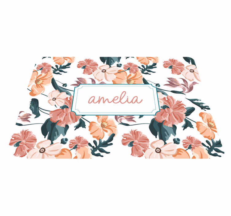Vinyl teppich blumen mit schönem pastellblütenmuster - TenStickers