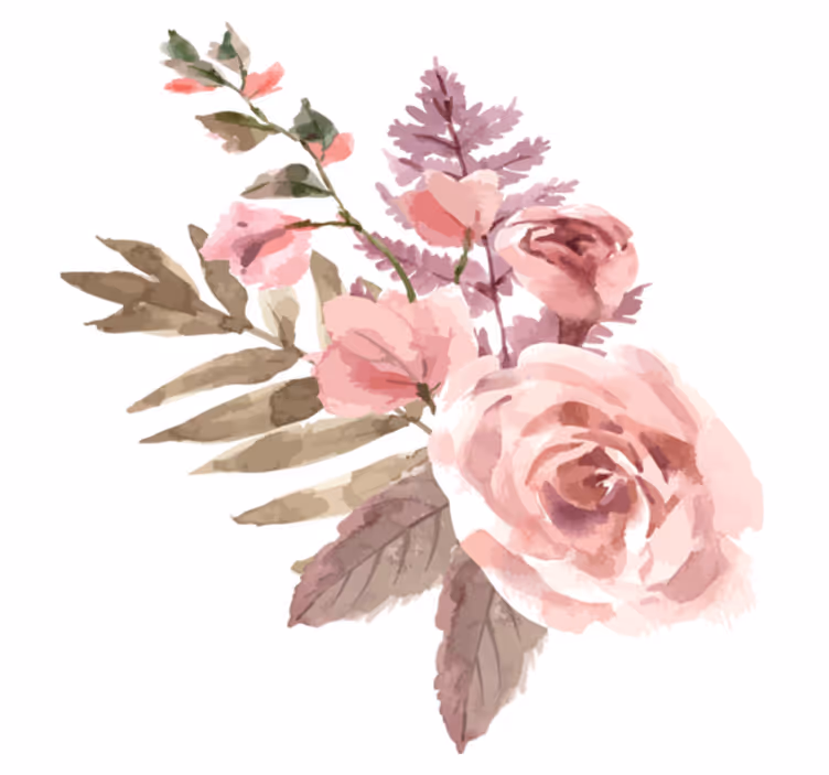 Vinyl teppich blumen aquarell blumenkomposition - TenStickers