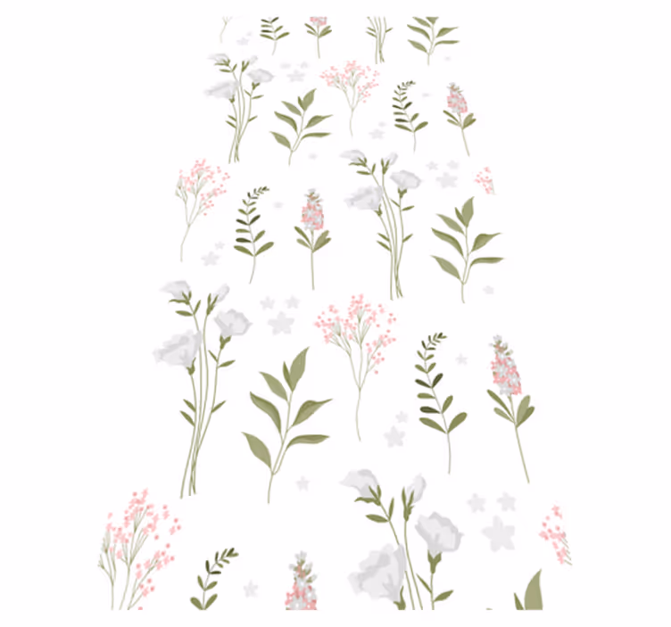 Vinyl teppich blumen im minimalistischen wildblumenmuster - TenStickers