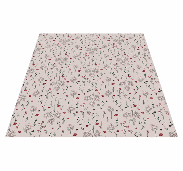 Vinyl teppich blumen minimalistisches rotes muster - TenStickers