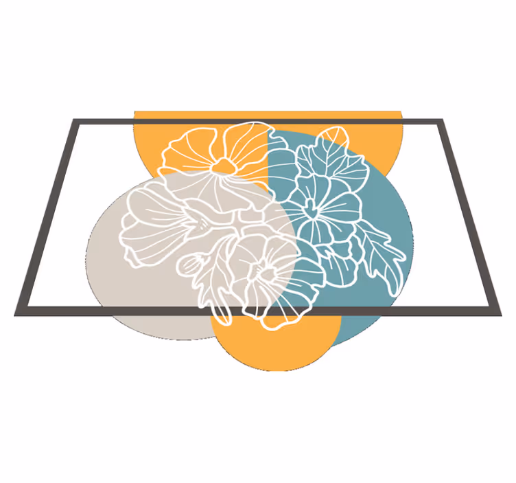 Vinyl teppich blumen im süßen minimalistischen design - TenStickers