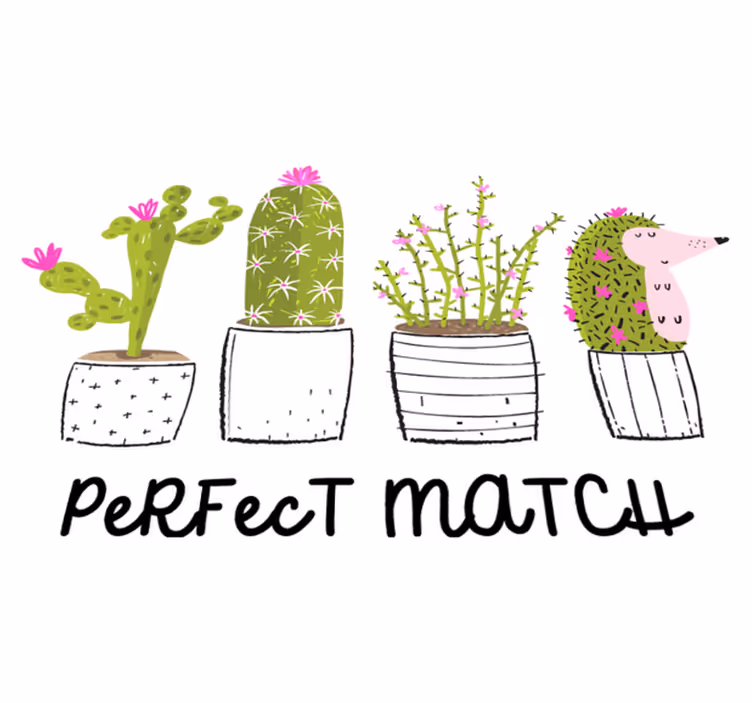 Vinyl teppich blumen perfekte ergänzung kakteen - TenStickers