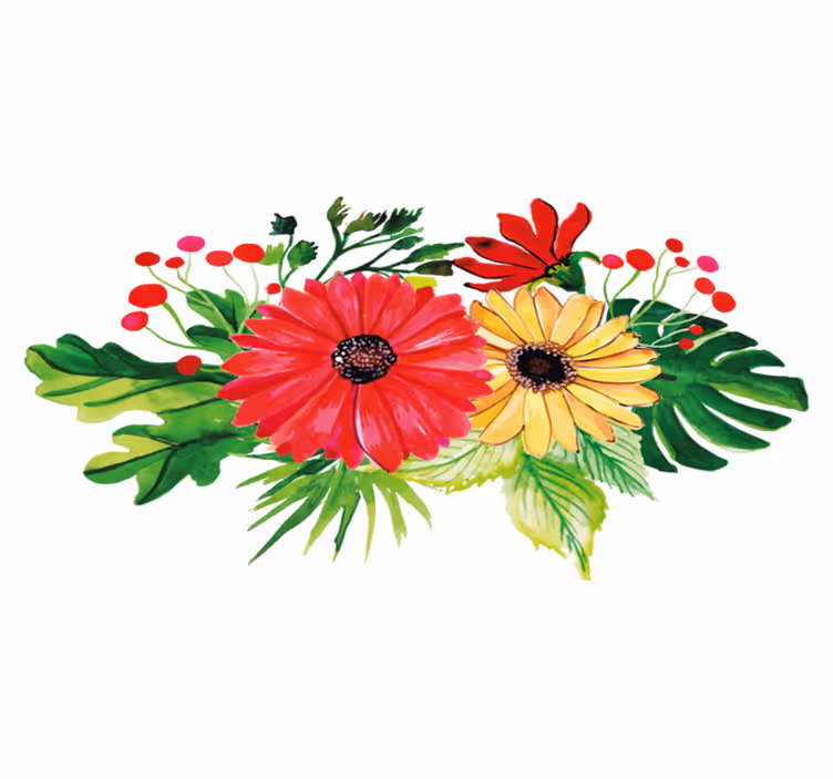 Vinyl teppich blumen im eleganten horizontaldesign - TenStickers
