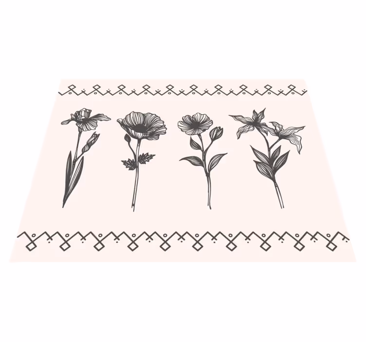 Vinyl teppich blumen im realistischen vintage-stil - TenStickers