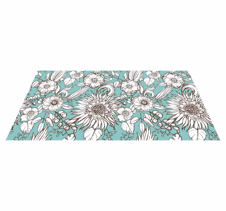 Vinyl teppich blumen mit sonnenblumenmuster - TenStickers