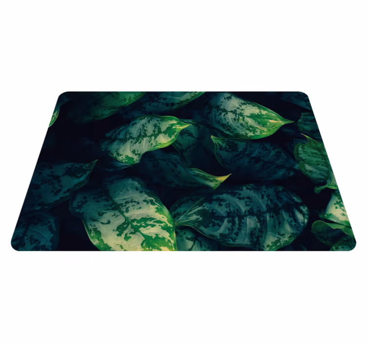 Vinyl teppich blumen mit maranta blättern - TenStickers