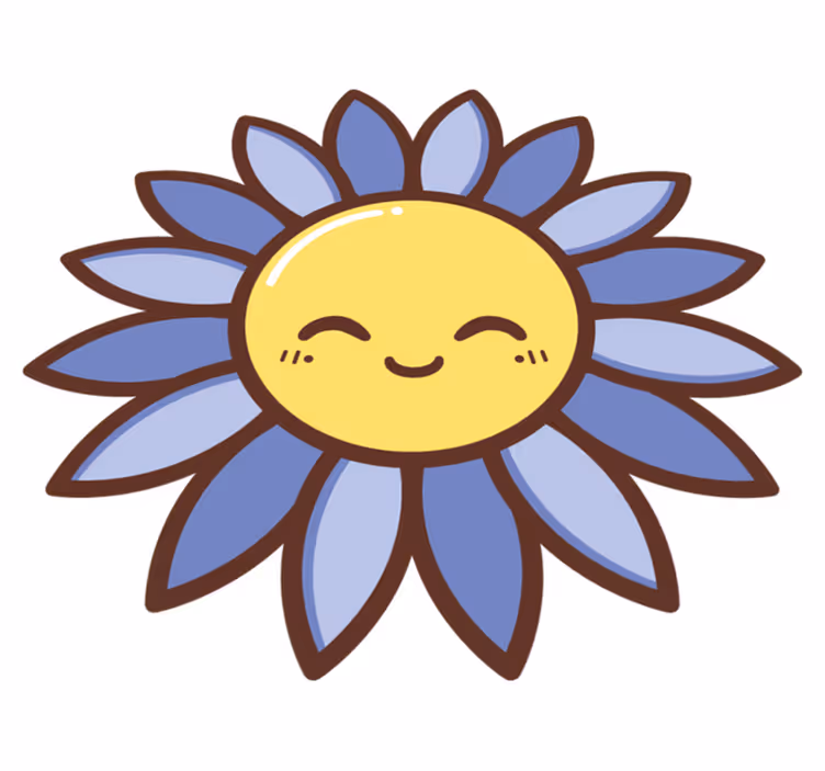 Vinyl teppich blumen silhouette fröhliche lila blume - TenStickers