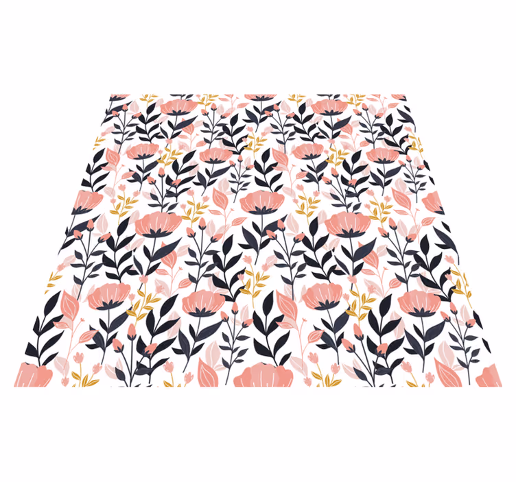 Vinyl teppich blumen in rosa - TenStickers