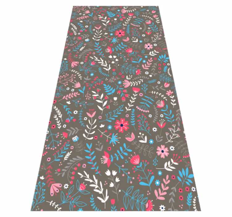 Vinyl teppich blumen bunter zierlicher blumenprint - TenStickers