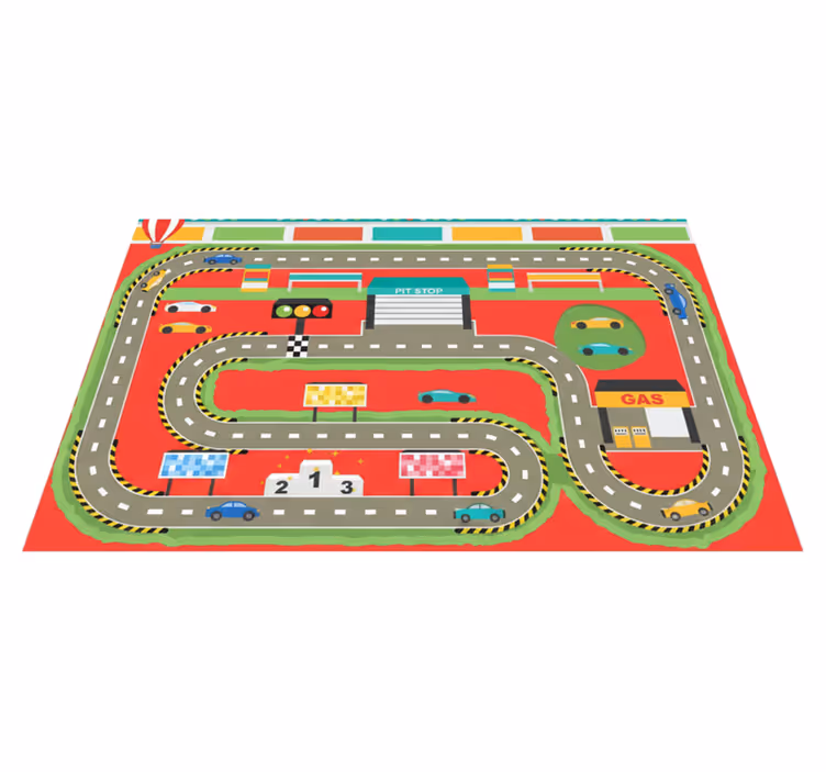 Vinyl teppich straßen bunter cartoon rennstrecke - TenStickers