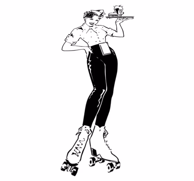 Vinyl teppich küche im vintage kellner-stil - TenStickers