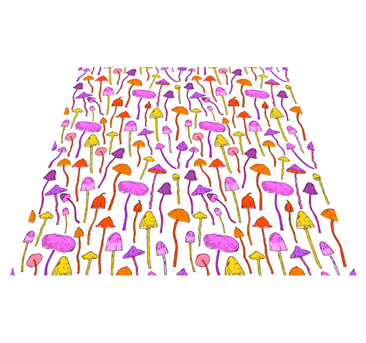Vinyl teppich esszimmer mit psychedelischem pilz-muster - TenStickers