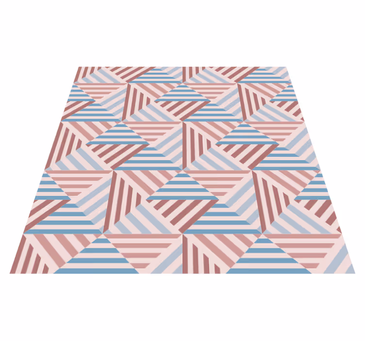 Vinyl teppich esszimmer mit abstrakter geometrie - TenStickers