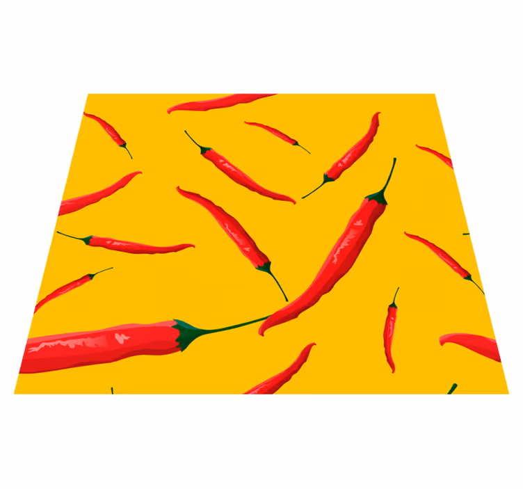Vinyl teppich küche mit roten und gelben paprika - TenStickers