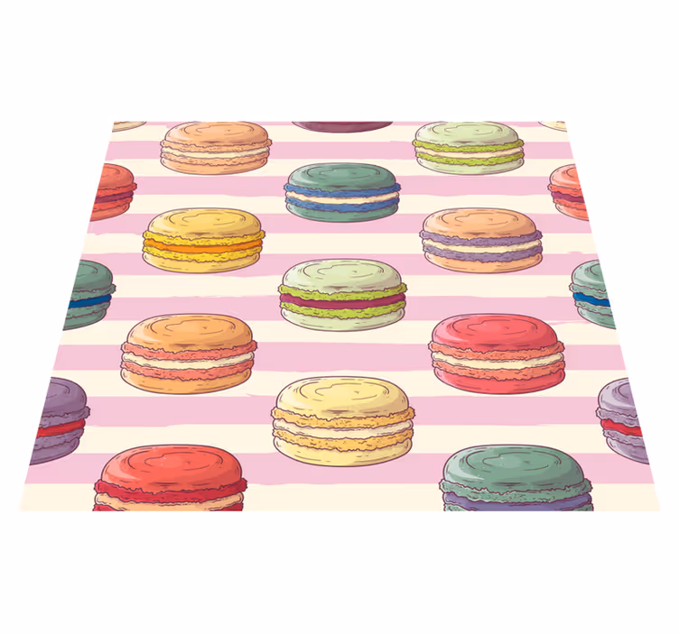 Vinyl teppich küche im retro macarons design - TenStickers