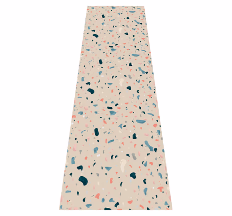 Vinyl teppich küche mit handgemaltem terrazzo-muster - TenStickers