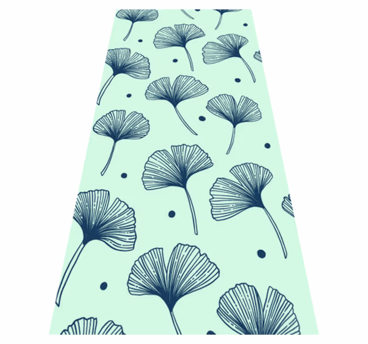 Vinyl teppich küche mit blauen floralen mustern - TenStickers