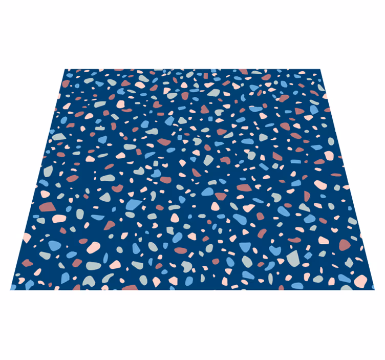 Vinyl teppich küche dunkelblau terrazzo - TenStickers
