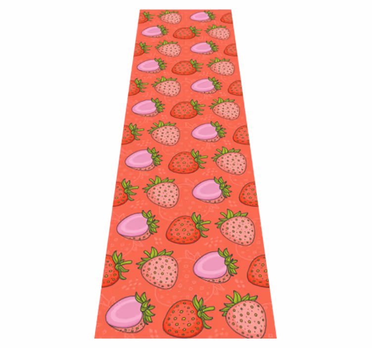 Vinyl teppich küche nahtlose rote und pinke erdbeeren - TenStickers