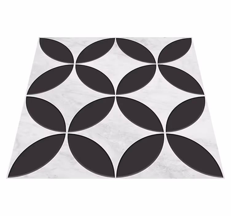 Vinyl teppich badezimmer mit hydraulischen blumenmustern - TenStickers