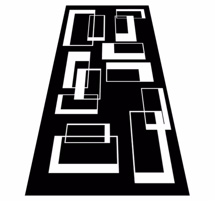 Vinyl teppich badezimmer in minimalistischen rechtecken - TenStickers