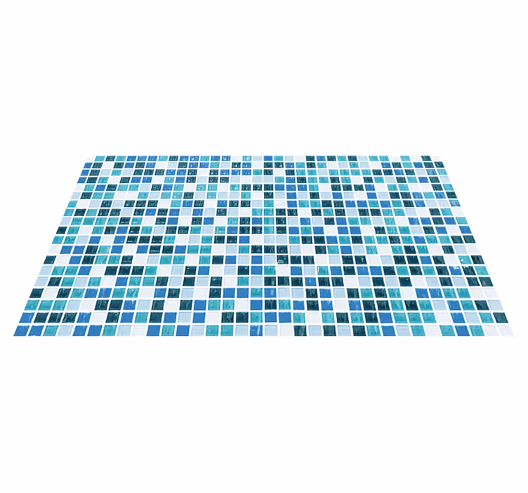Vinyl teppich badezimmer blaue mosaikfliesen - TenStickers