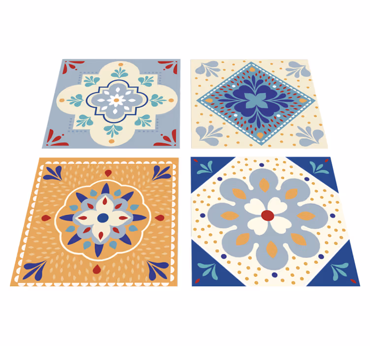 Vinyl teppich badezimmer bunte farbpalette - TenStickers