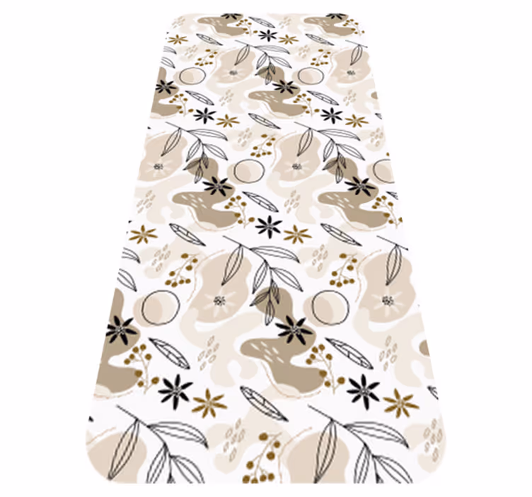 Vinyl teppich blumen stilvolles muster in rosa und beige - TenStickers