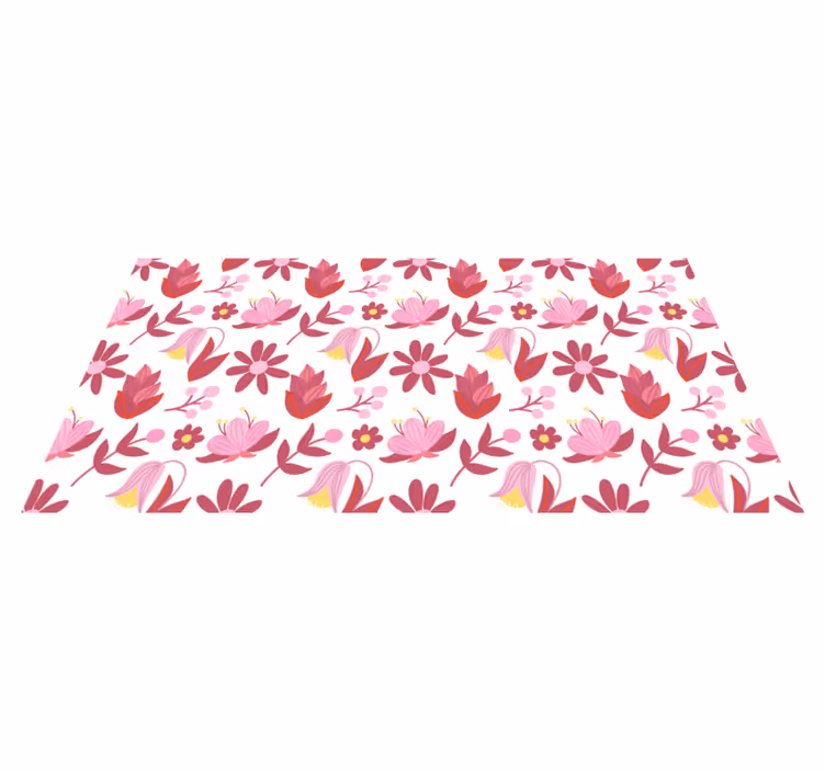 Vinyl teppich blumen im polnischen volkskunststil - TenStickers