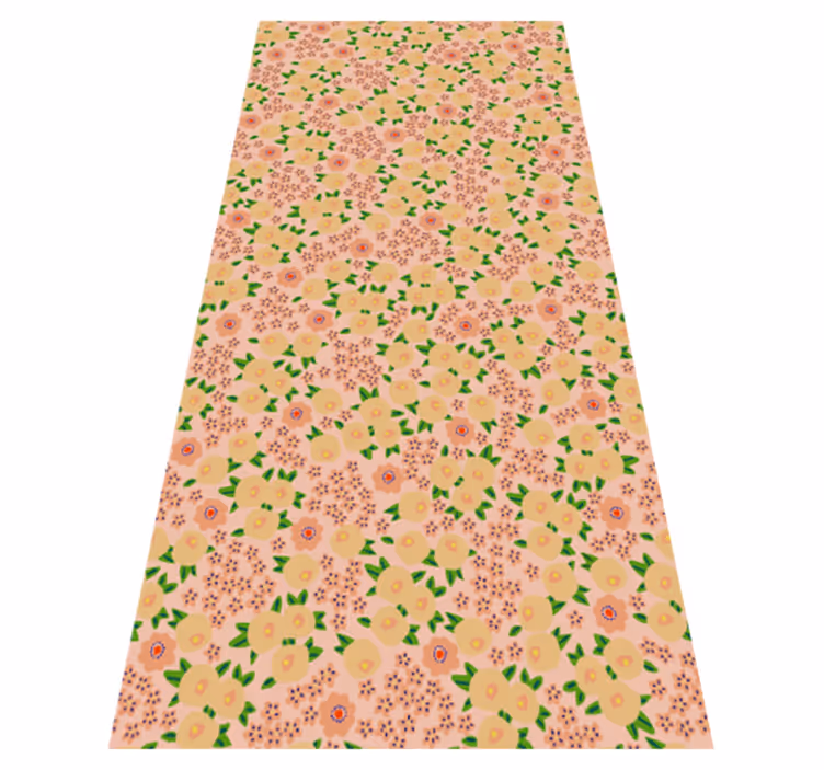 Vinyl teppich blumen im originalen pfirsichblütenmuster - TenStickers