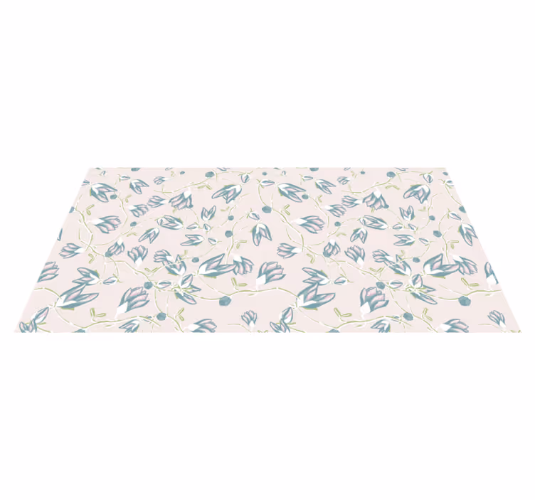 Vinyl teppich blumen mit blatt- und blütenmuster - TenStickers