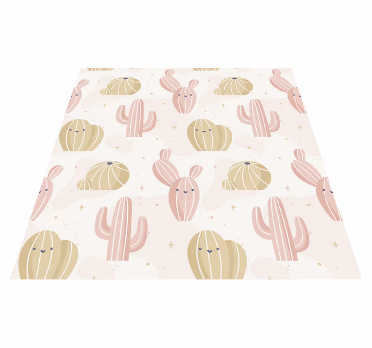 Vinyl teppich blumen mit niedlichem kaktusmuster - TenStickers