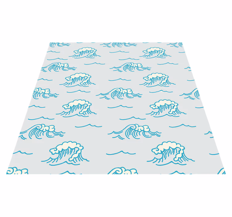 Vinyl teppich blumen mit wellenmuster design - TenStickers