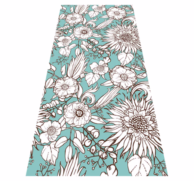 Vinyl teppich blumen mit floralem bildschirmmuster - TenStickers