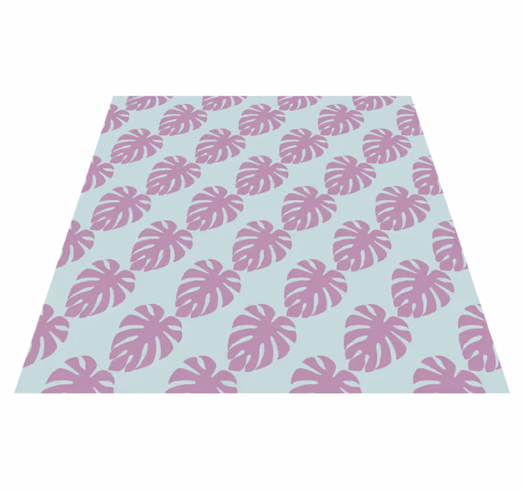 Vinyl teppich blumen mit blattmuster druck - TenStickers