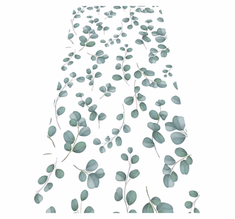 Vinyl teppich blumen eukalyptusgrün design - TenStickers