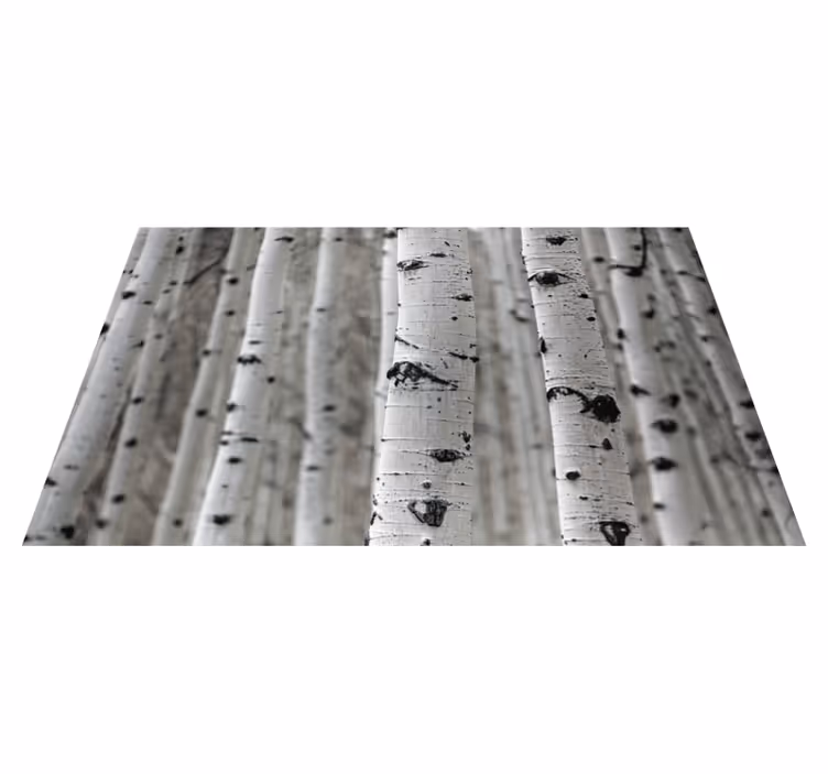 Vinyl teppich blumen birkenwald szene - TenStickers