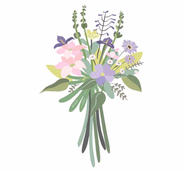 Vinyl teppich blumen buntes blumenbouquet - TenStickers