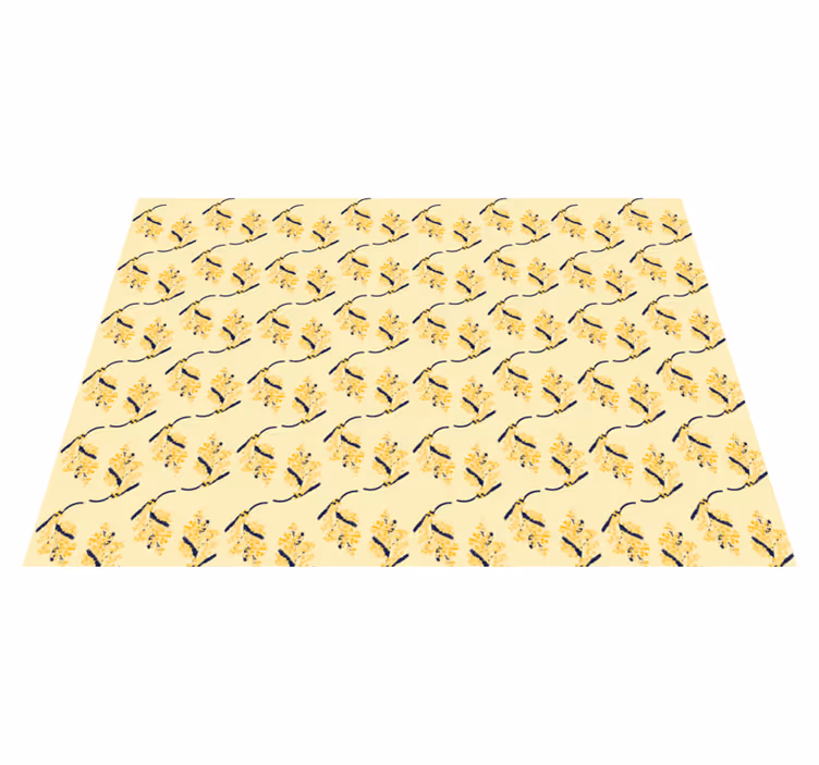 Vinyl teppich blumen mimosa muster - TenStickers