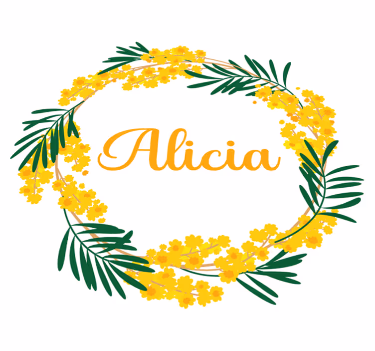 Vinyl teppich blumen mit rundem mimosa kleber - TenStickers