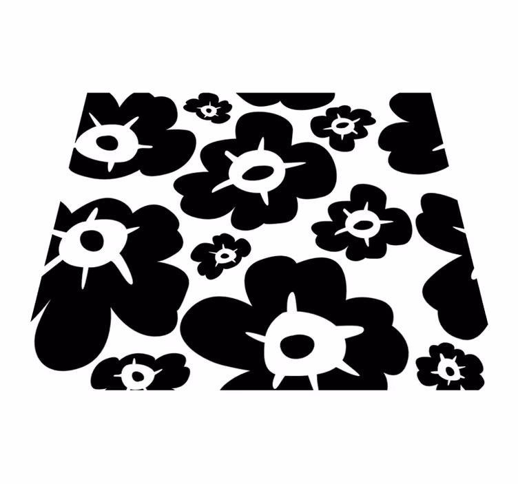 Vinyl teppich schlafzimmer schwarze mohnblume - TenStickers