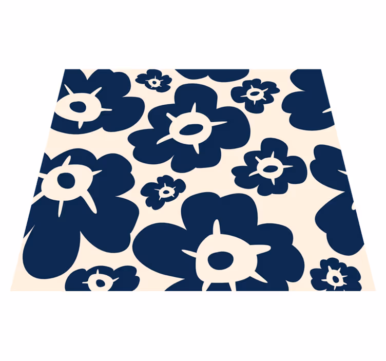 Vinyl teppich blumen dunkle blaue mohnblume - TenStickers