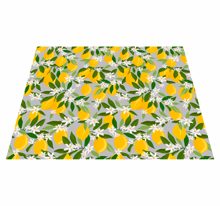 Vinyl teppich blumen zitronenblütenmuster - TenStickers