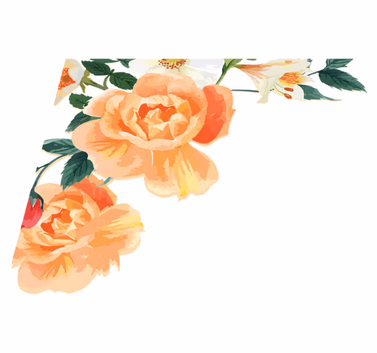 Vinyl teppich blumen pfirsichrosen arrangement - TenStickers